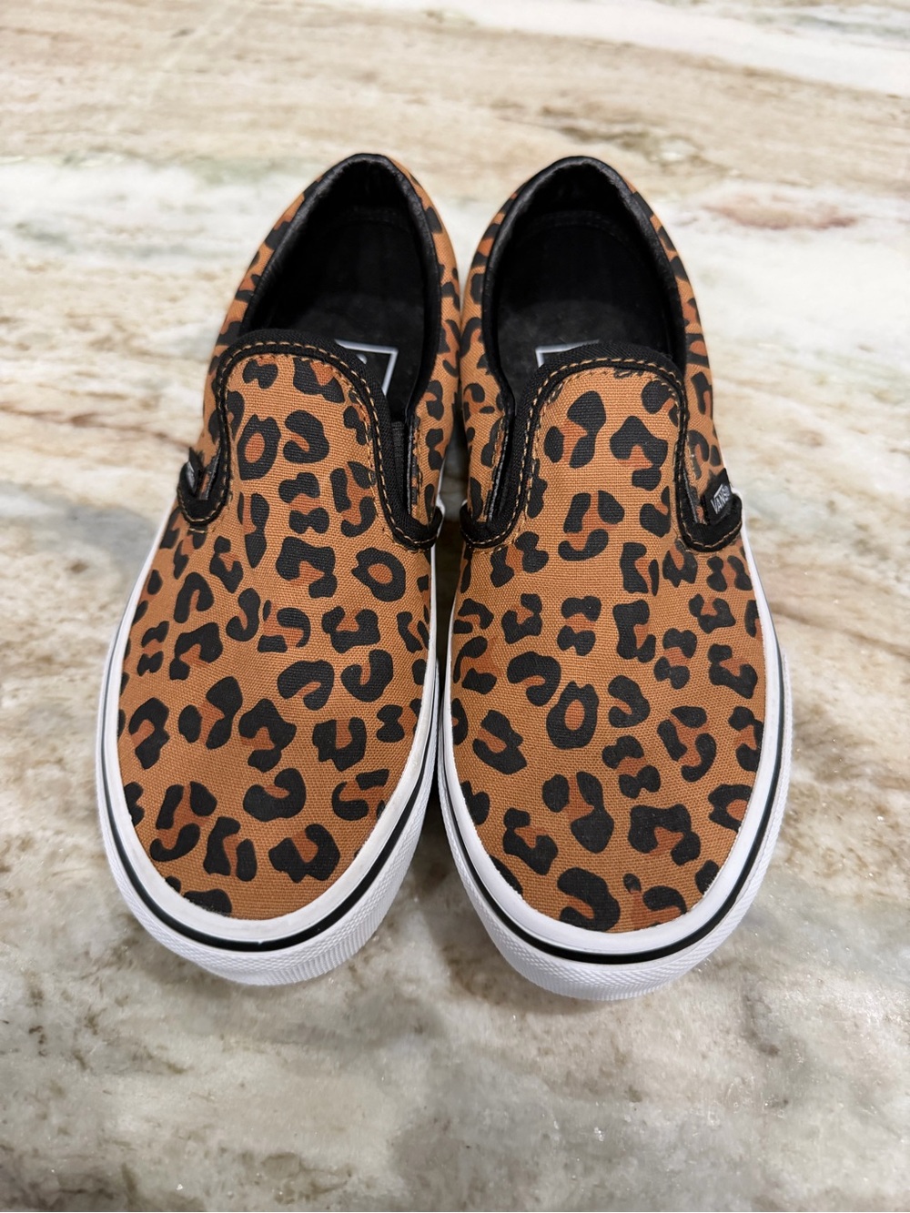 Vans kids leopard Print Slip-On Shoes - Brown/Black, size 2